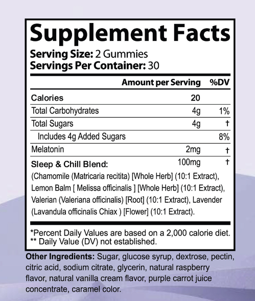 Due Self™ Sleep Well Gummies – Night Ease  60 Gummies | 30 Servings